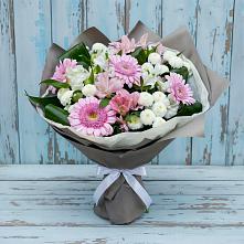 Букет цветов из:  Герберы, Альстромерии и Хризантемы #REPLACE_PRED# Дубках Саратовской области