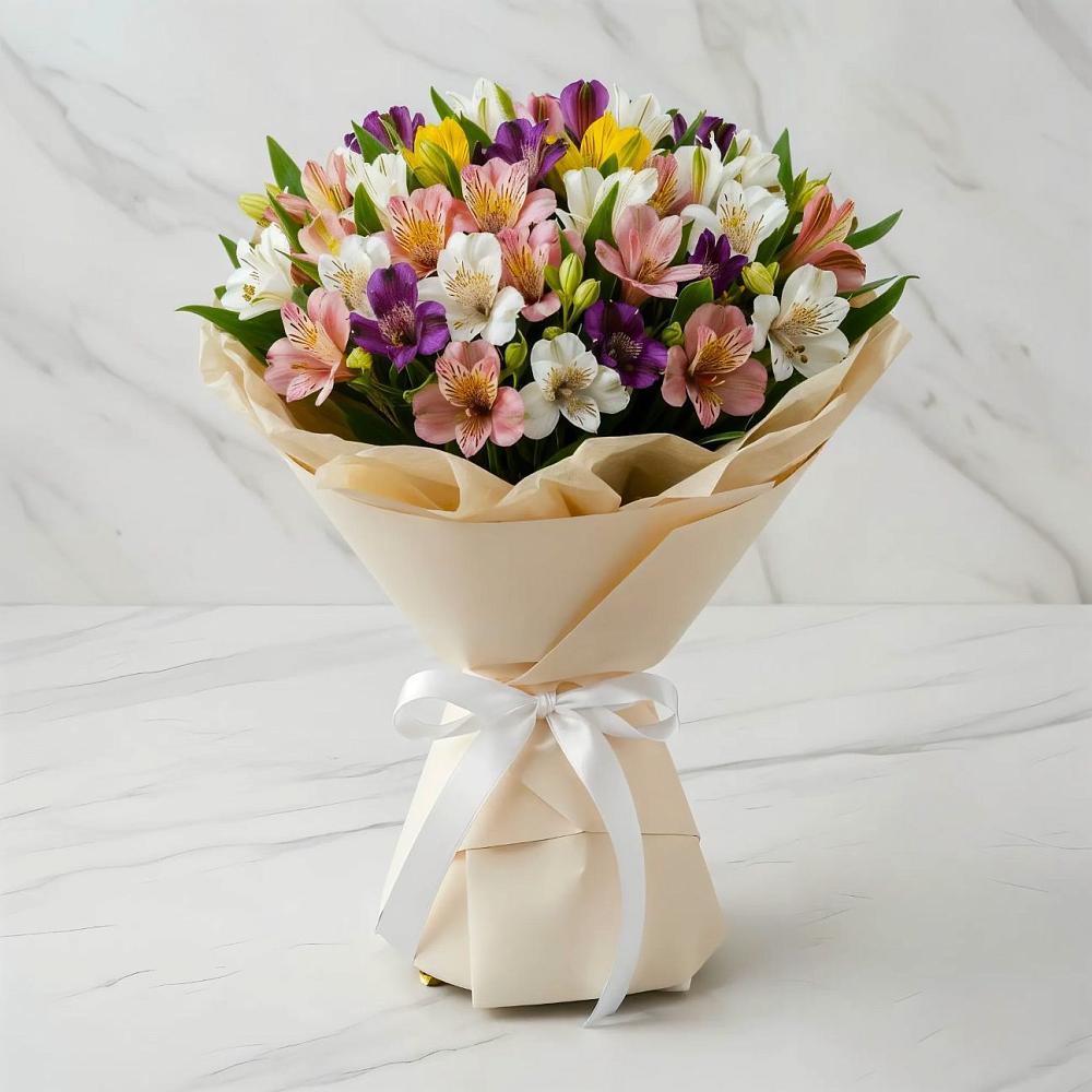 Букет цветов из: Альстромерии в Дубках Саратовской области