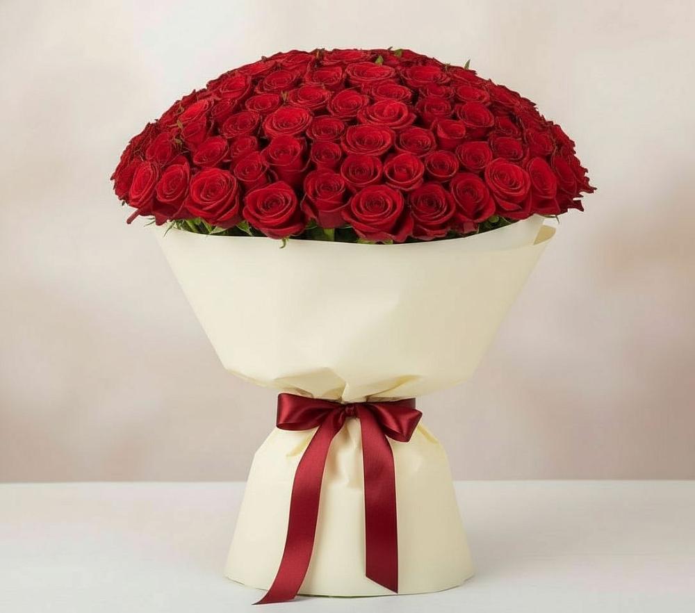 Букет 101 Красная роза Милано в Дубках Саратовской области