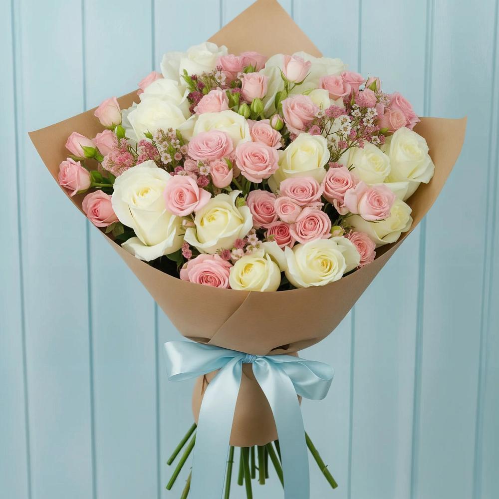 Букет цветов из: Розы в Дубках Саратовской области