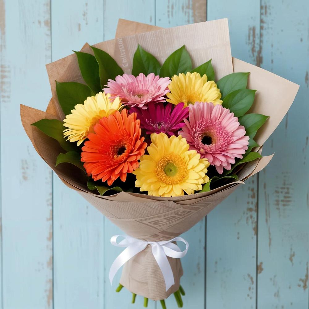 Букет цветов из: Герберы в Дубках Саратовской области