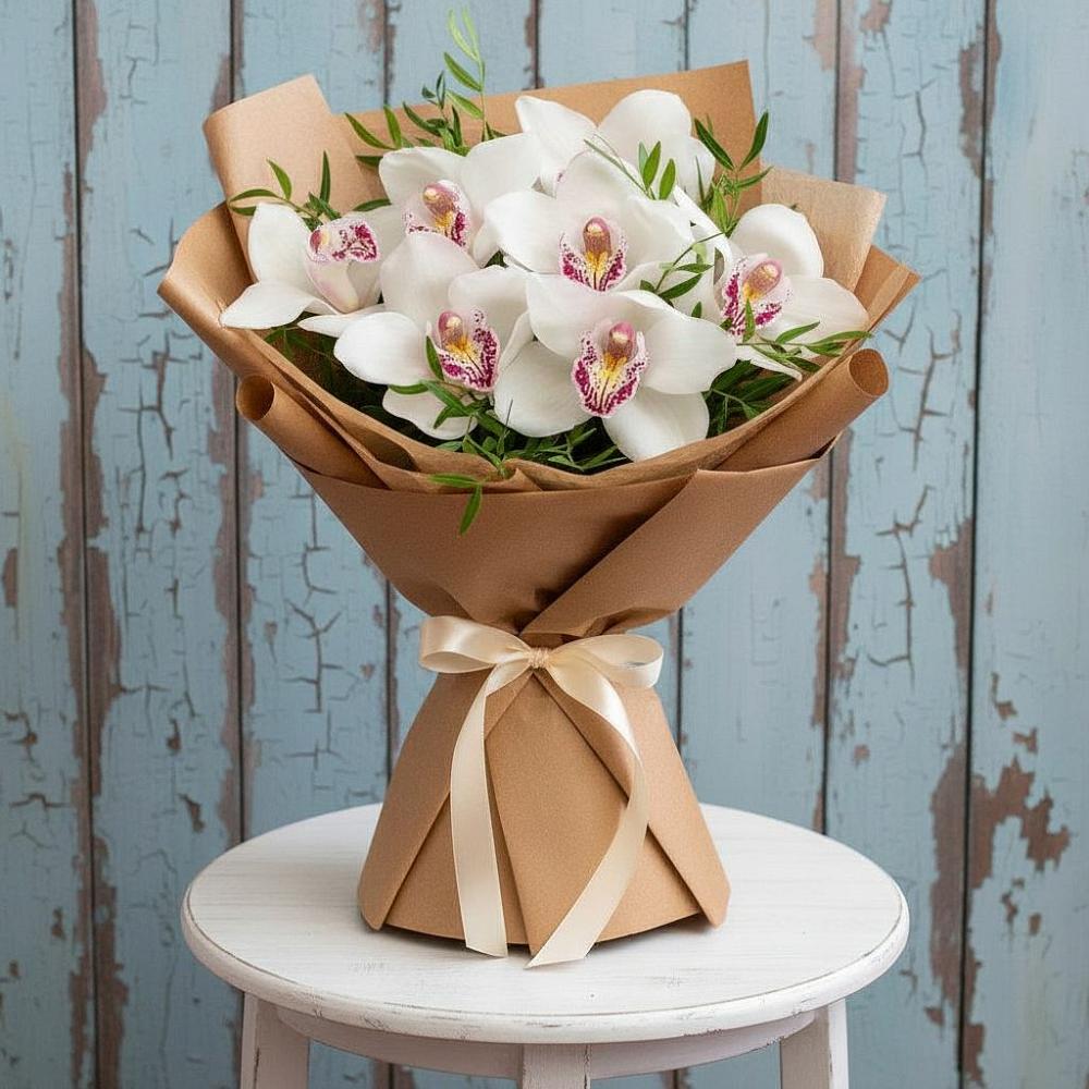 Букет цветов из: Орхидеи и Розы в Дубках Саратовской области