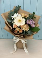 Букет цветов из:  Герберы и Хризантемы в Дубках Саратовской области