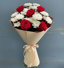 Букет цветов из:  Розы и Хризантемы в Дубках Саратовской области