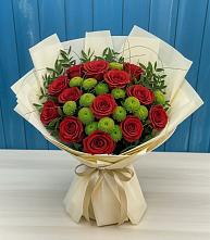 Букет цветов из:  Розы и Хризантемы в Дубках Саратовской области