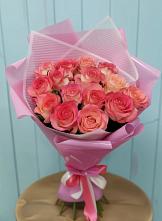Букет 15 Розовых роз Равель #REPLACE_PRED# Дубках Саратовской области