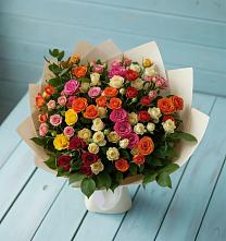 Букет Микс из разноцветных кустовых роз #REPLACE_PRED# Дубках Саратовской области