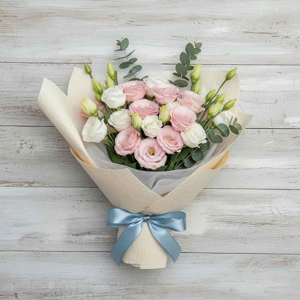 Букет цветов из: Лизиантусы в Дубках Саратовской области